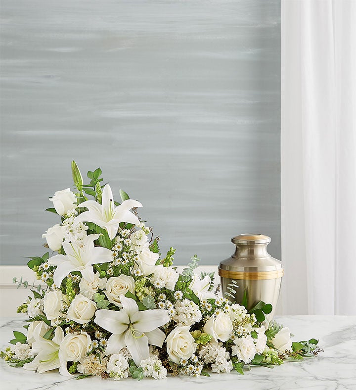 Asymetrical Cremation Arrangement- All White