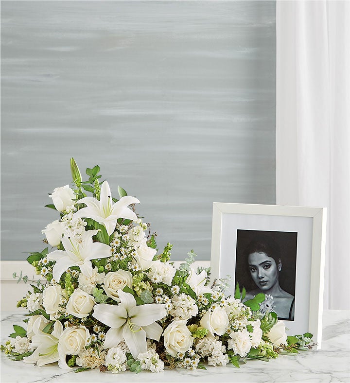 Asymetrical Cremation Arrangement  All White