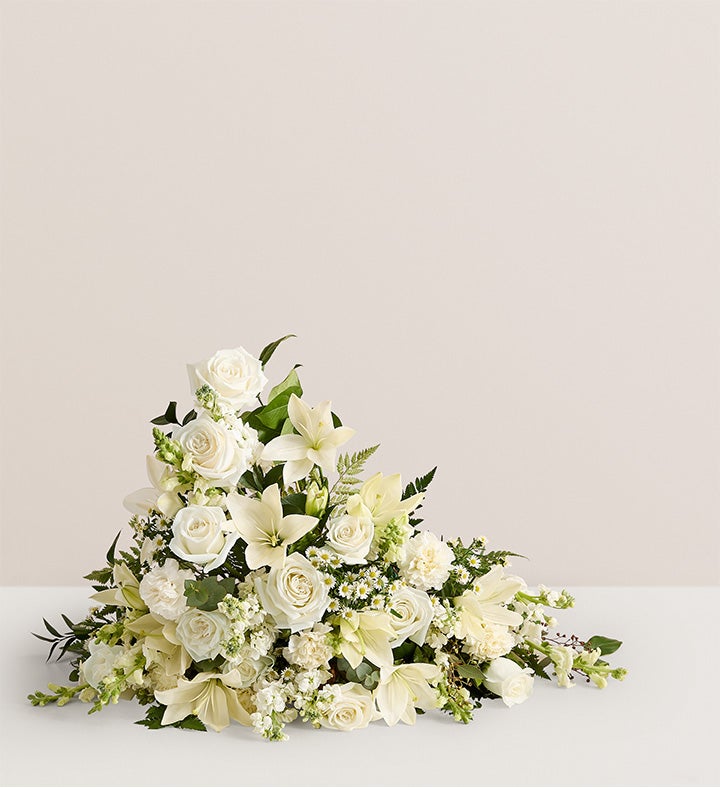 Asymetrical Cremation Arrangement  All White