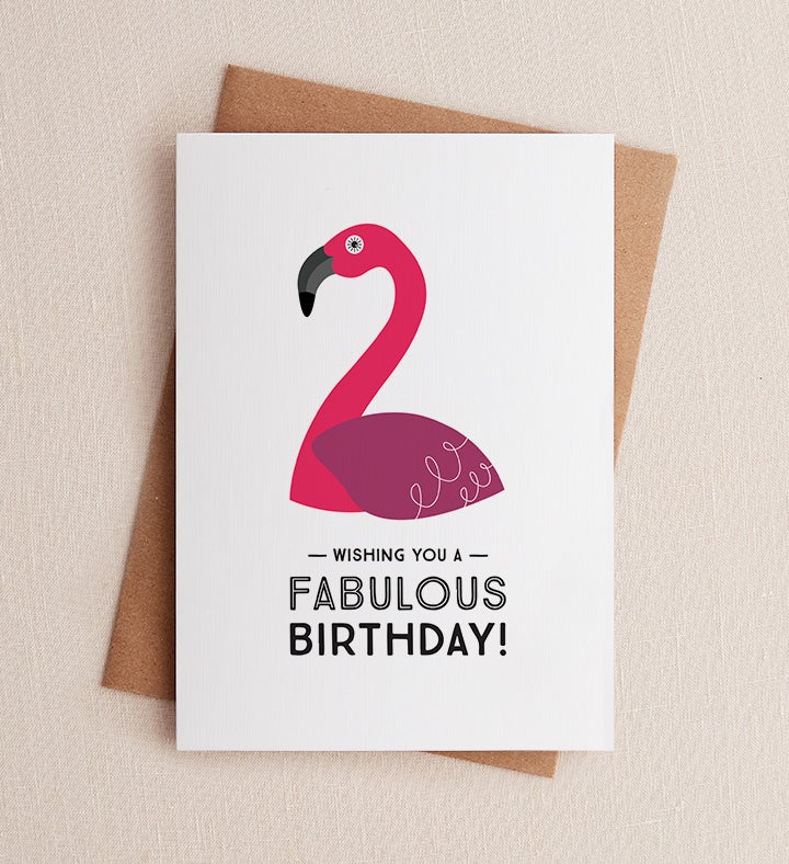 Fabulous Flamingo Birthday Greeting Card