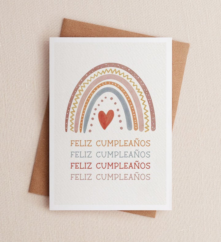 Feliz Cumple  Arcoiris Birthday Greeting Card