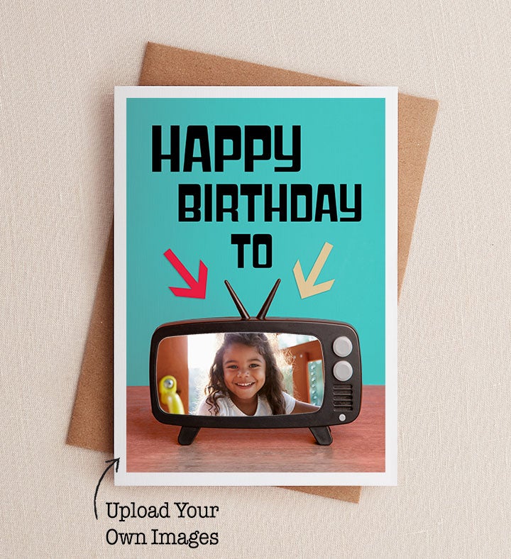 Birthday Television Photo Birthday Greeting Card