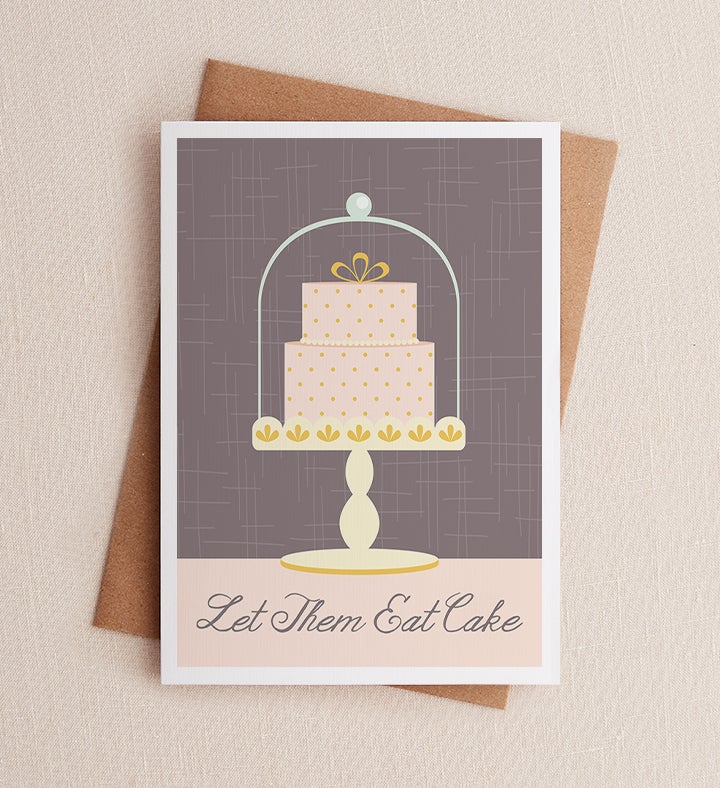 Let Them Eat Cake Wedding Greeting Card