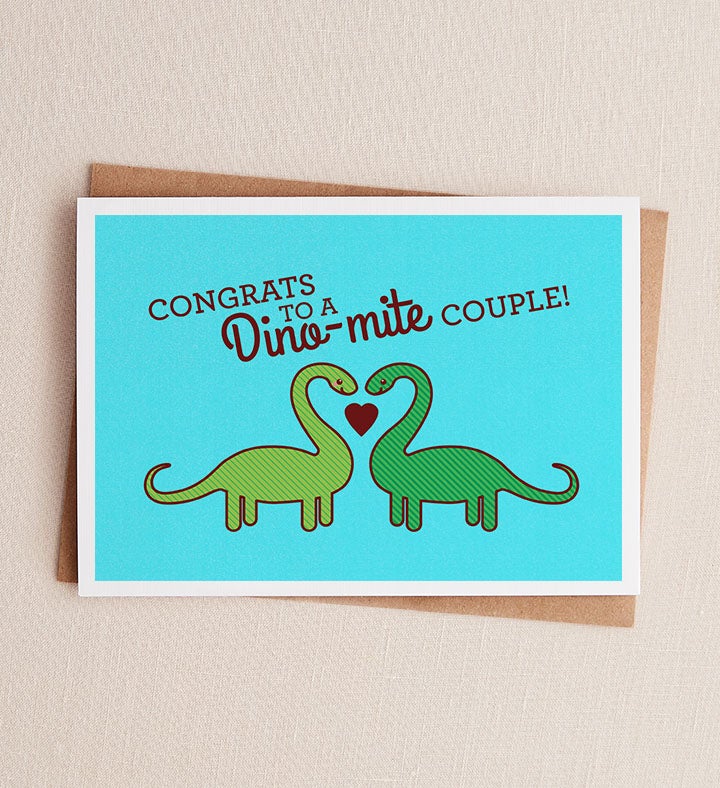 Dino-mite Couple Wedding Greeting Card