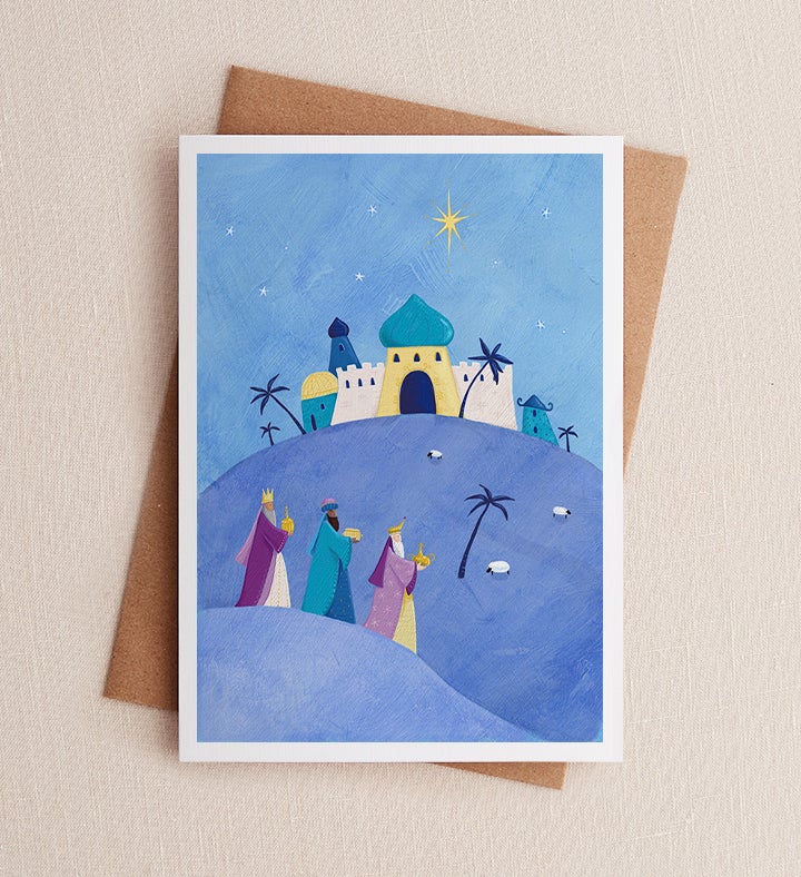 Blue Kings Christmas Greeting Card