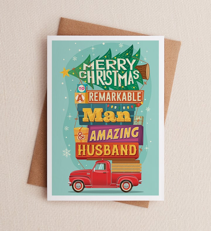 Remarkable Husband Christmas Greeting Card