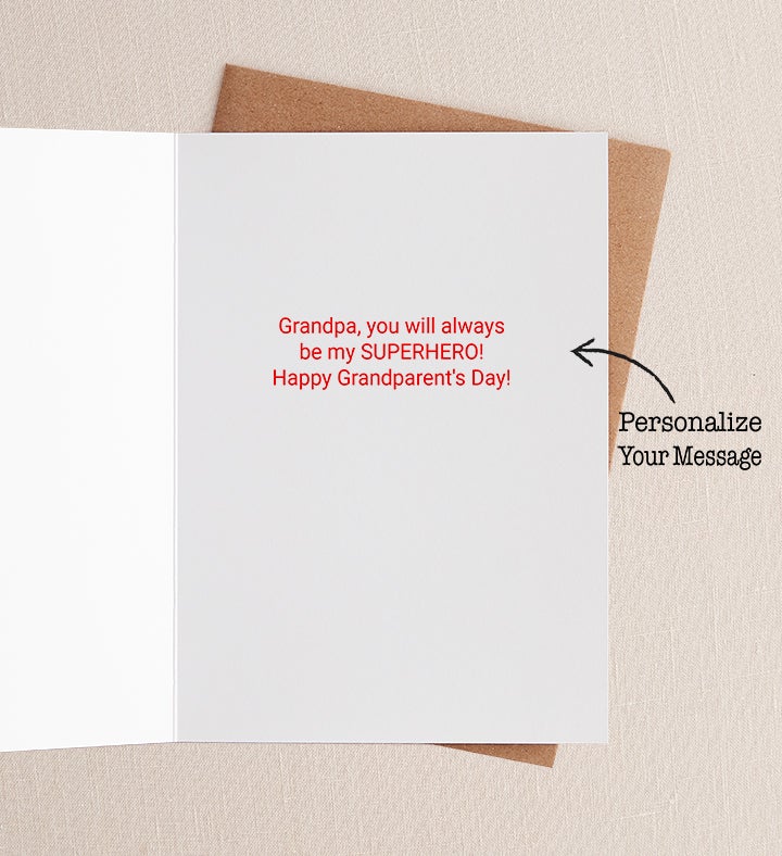 Grandpa Superhero Grandparents Day Greeting Card