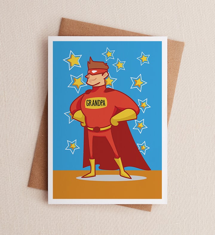 Grandpa Superhero Grandparents Day Greeting Card