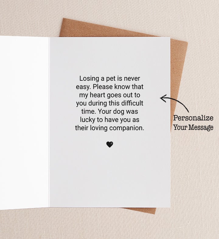 Dog Sympathy Symathy Greeting Card