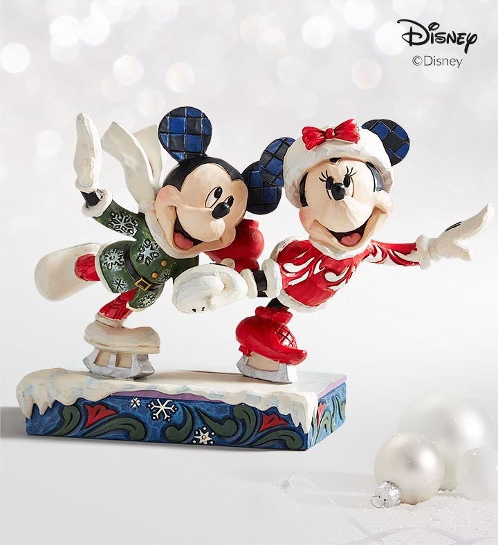 Rare Disney on Ice special anniversary edition Minnie & Mickey Mouse figurines selling .