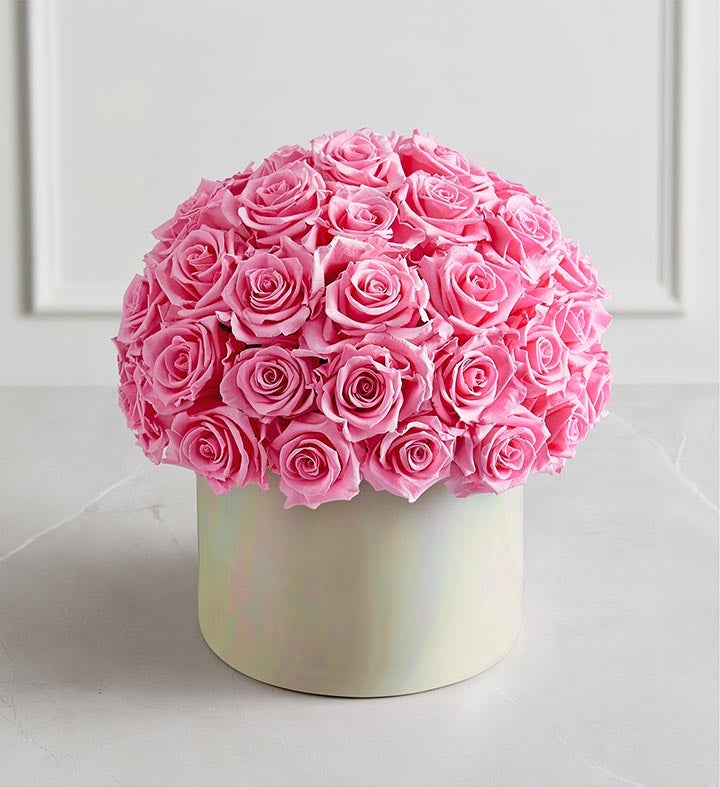 Magnificent Roses® Preserved Domani Pink Rose Iridescent