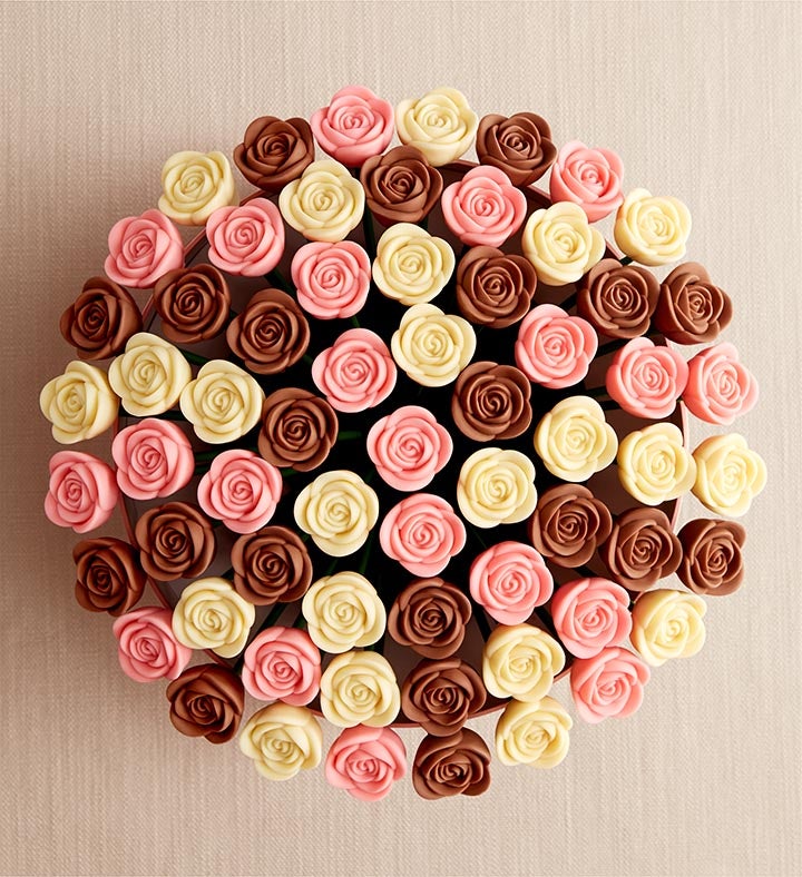Fleur De Chocolate® Belgian Chocolate Roses – Perfectly Pink