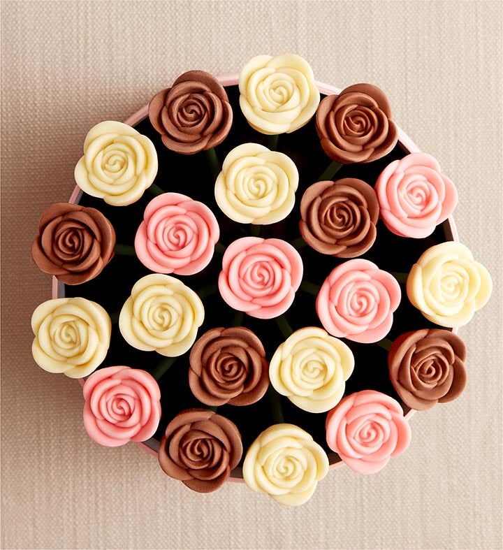Fleur De Chocolate® Belgian Chocolate Roses – Perfectly Pink