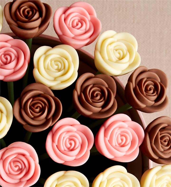 Fleur De Chocolate® Belgian Chocolate Roses – Perfectly Pink