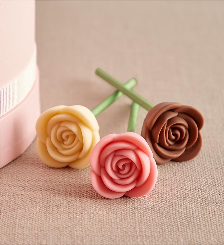 Fleur De Chocolate® Belgian Chocolate Roses – Perfectly Pink