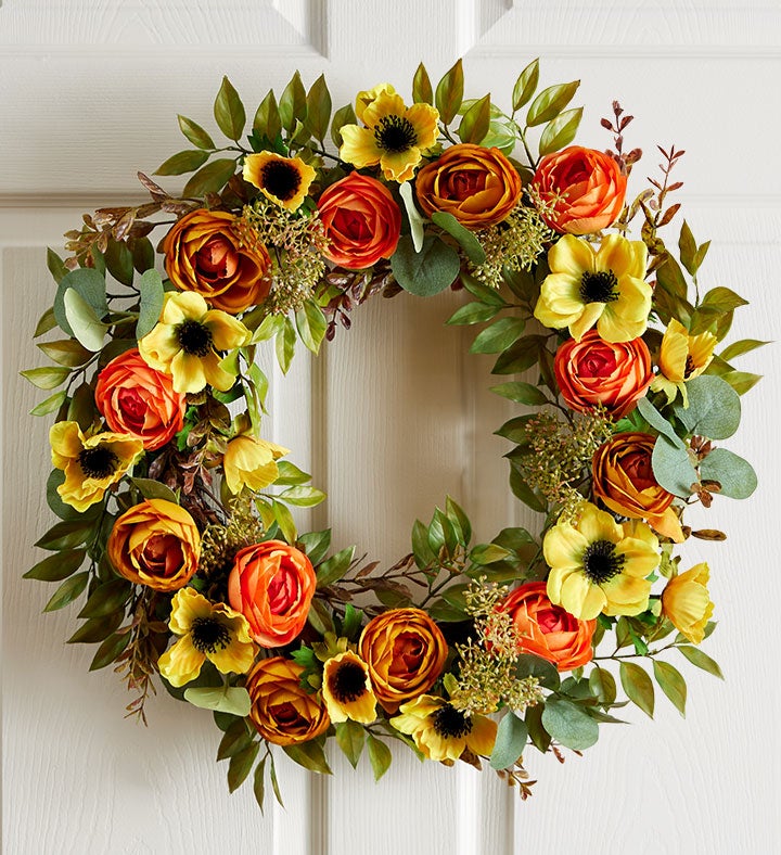 Radiant Anemone & Ranunculus Wreath - 22"