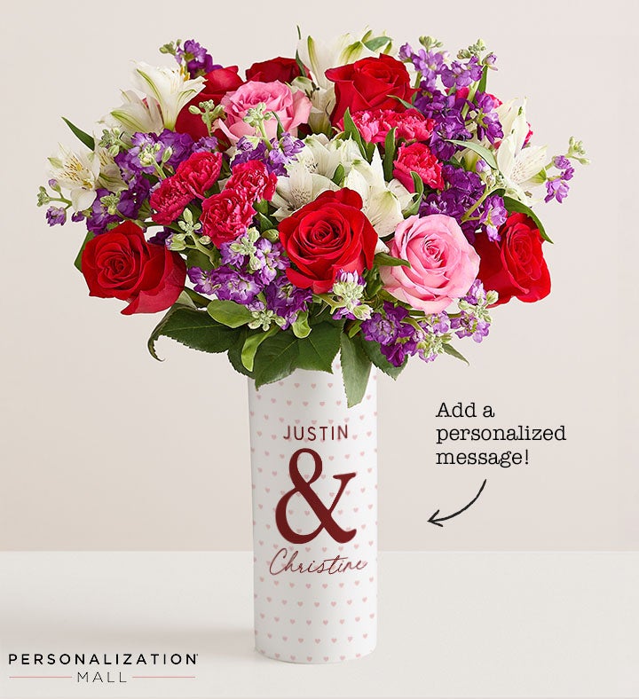 Forever Us Bouquet with Personalized Vase