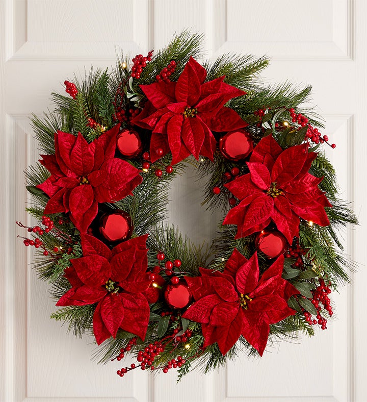 Joyful Poinsettia Wreath