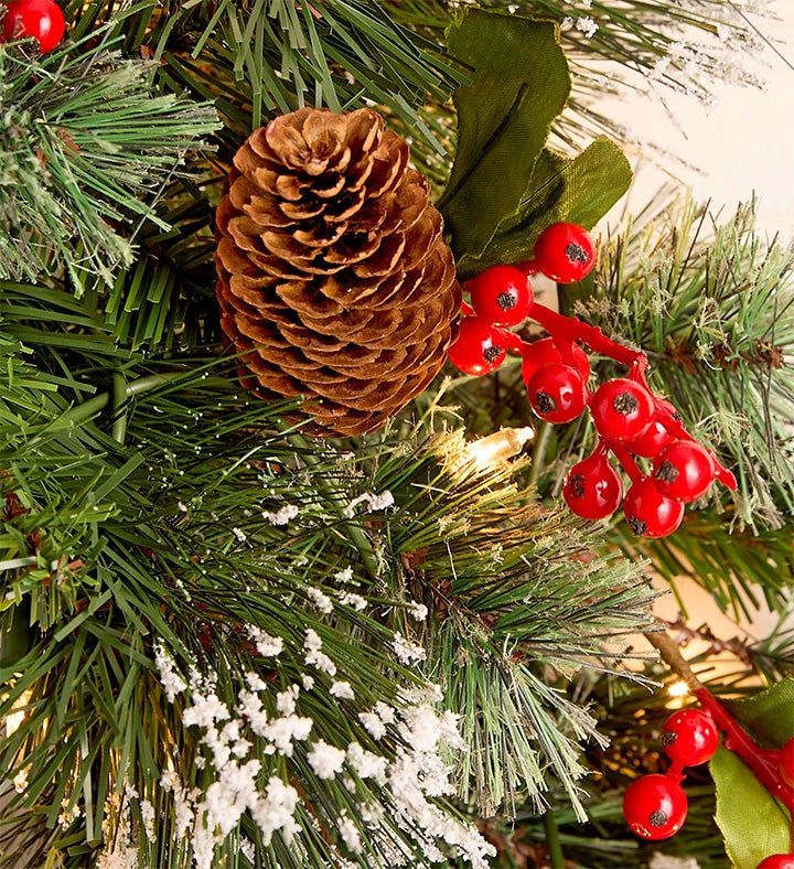 Wintry Pine® Wreath with Lights 24”