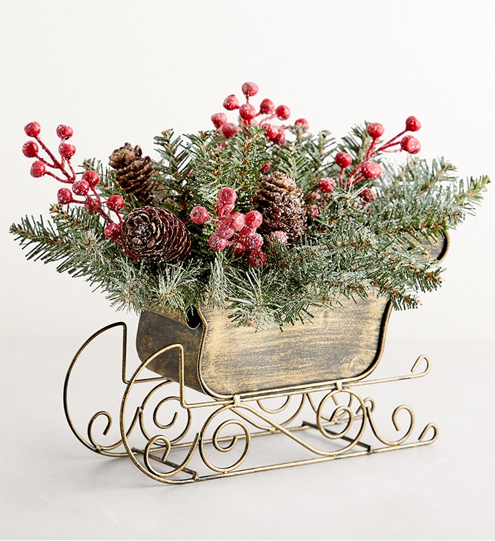 Dunhill Fir® Sleigh Centerpiece
