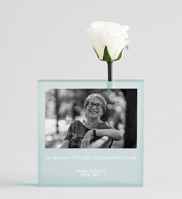 Magnificent Roses® Personalized Bud Vase for Remembrance
