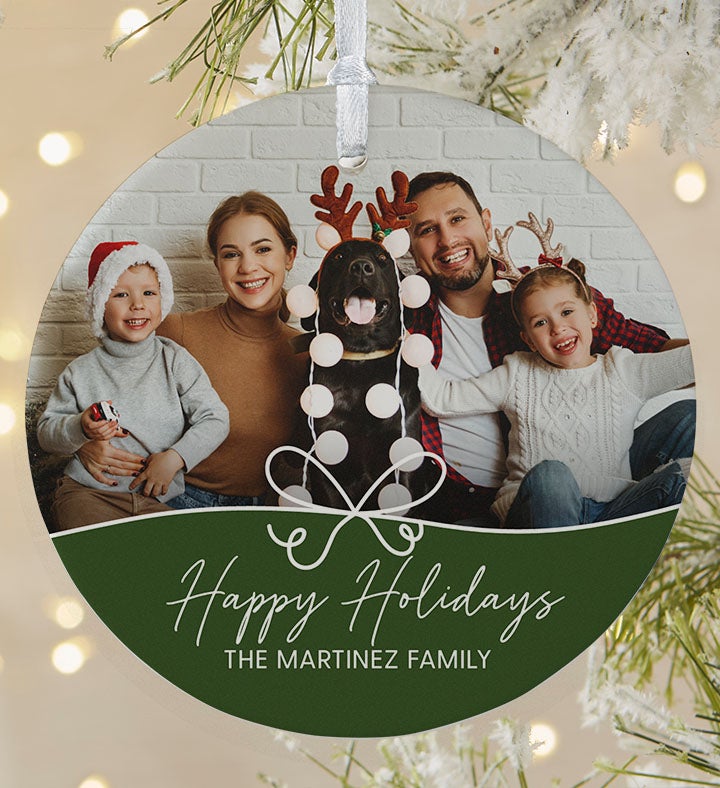 Merry Bouquet with Personalized Photo Ornament