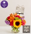 Floral Embrace™ with Happy Birthday LED Pick