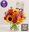 Floral Embrace™ with Happy Birthday LED Pick