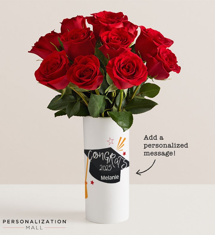 Congrats Grad Bouquet with Personalized Vase