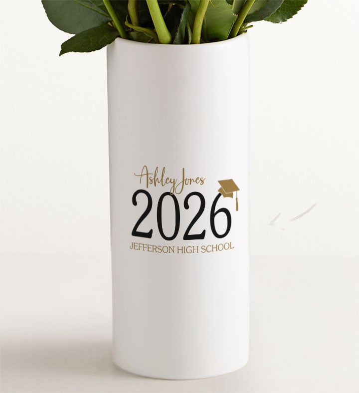 Graduation Bouquet with Personalized Vase