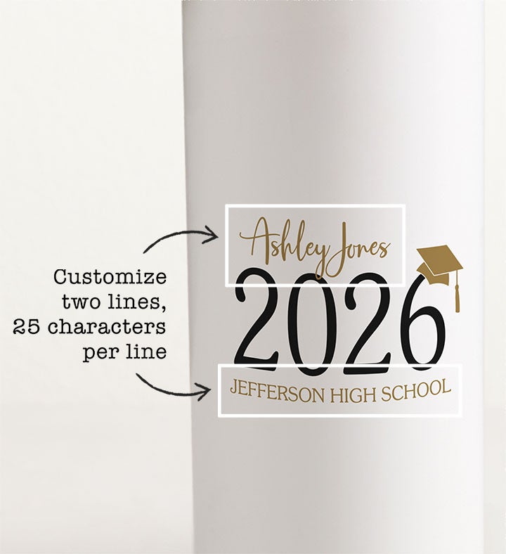 Graduation Bouquet with Personalized Vase