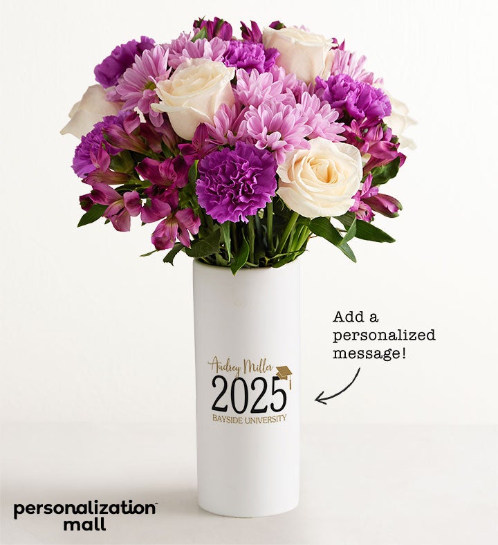 Graduation Bouquet with Personalized Vase
