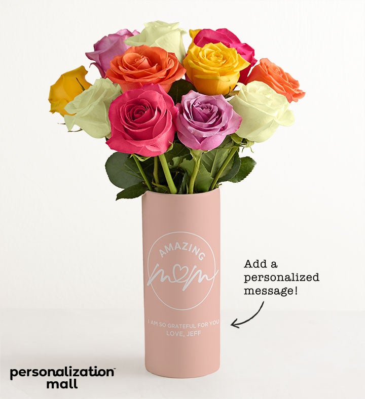 Amazing Mom® Bouquet with Personalized Vase