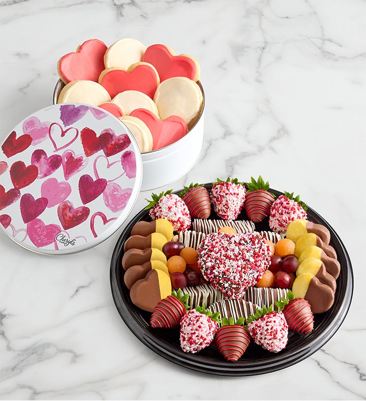 All Hearts Fruit Platter with Love Tin
