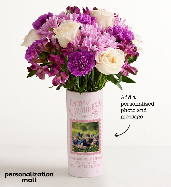 Mother’s Day Memories Bouquet with Personalized Photo Vase