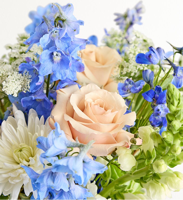 ブーケaページ Cerulean Dreams™ - Blue Delphinium Bouquet | 1800Flowers