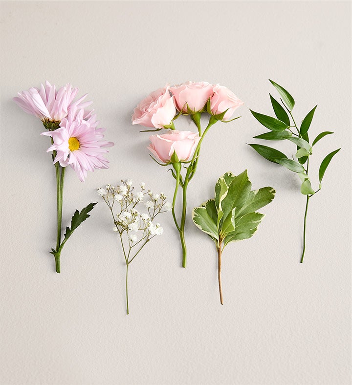 Lavender Dasiy & Pink Spray Corsage and Boutonniere