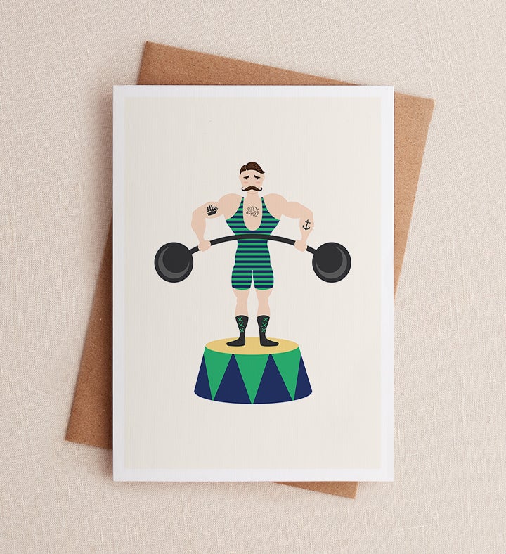 Strongman Get Well Greeting Card