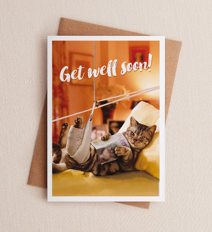 Cat Well Get Well Greeting Card