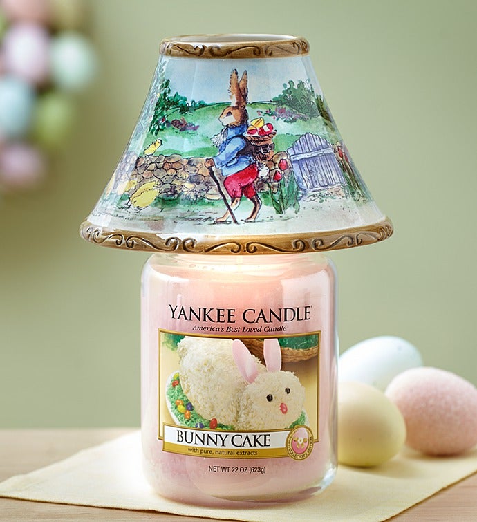 Bunny Cake Candle with Easter Bunny Shade