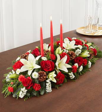 Christmas Flowers Fl Arrangement Delivery 1800flowers Traditional Christmas Centerpiece