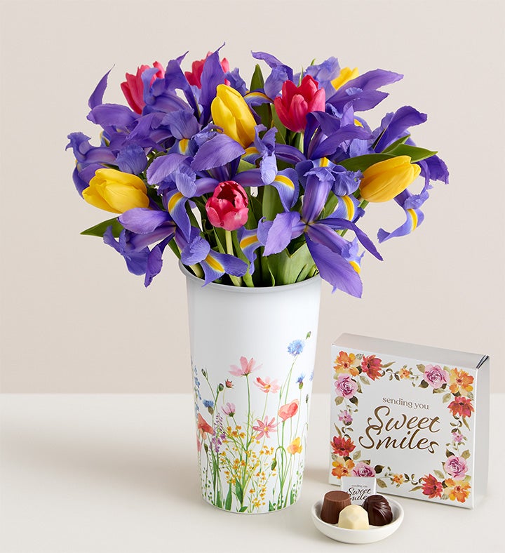 Fanciful Spring Tulip & Iris Bouquet