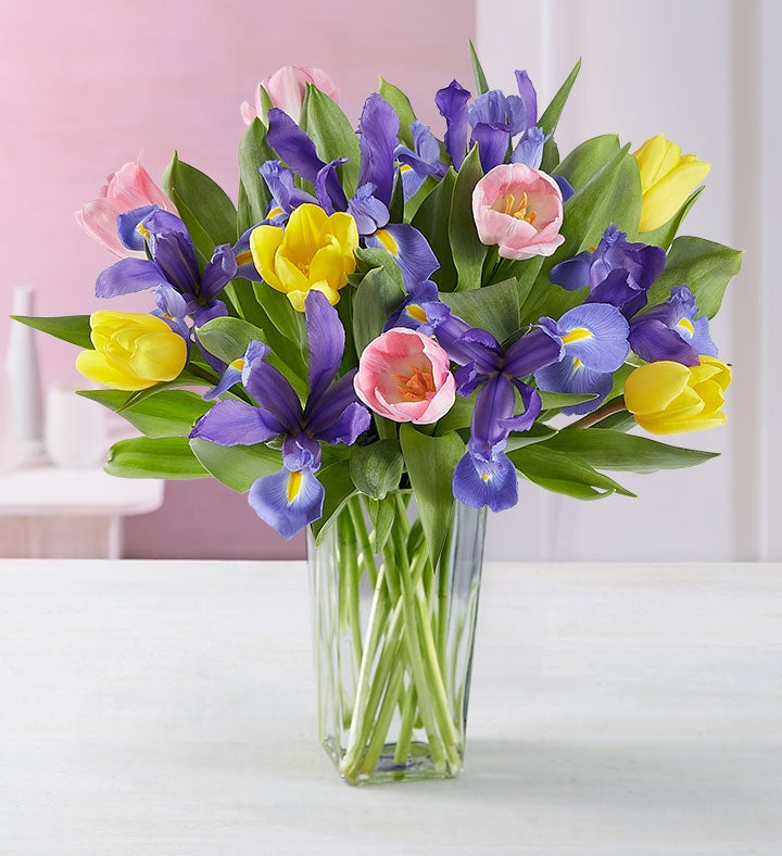 Fanciful Spring Tulip & Iris Bouquet