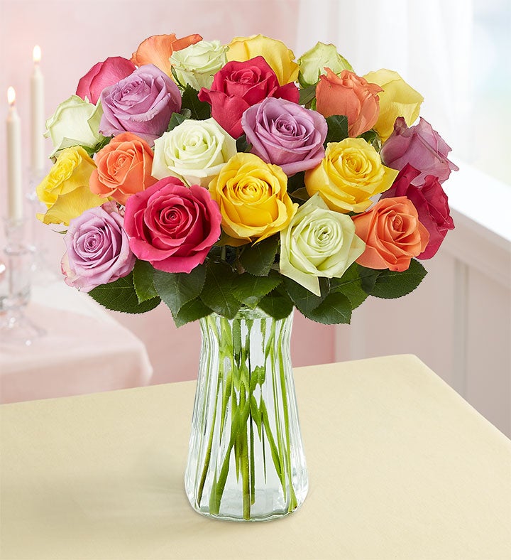 Colorful Rose Medley: 24 Stems