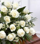 White Rose Half Casket Cover