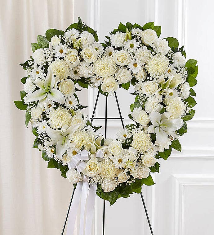 Always Remember™ Floral Heart Tribute White