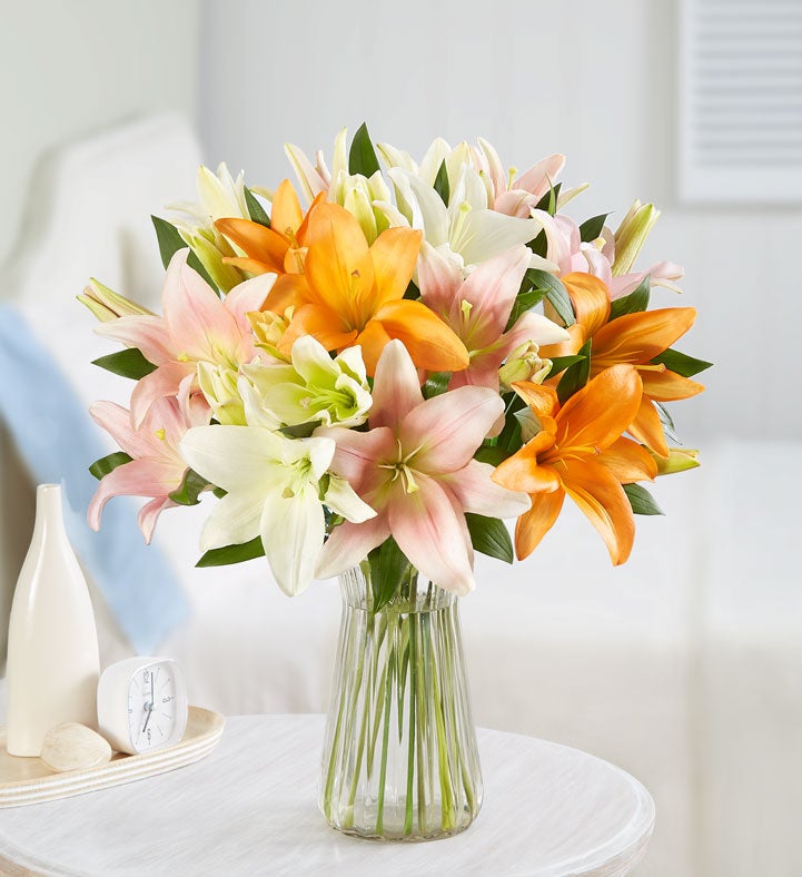 Vibrant Summer Lily Bouquet + Free Vase