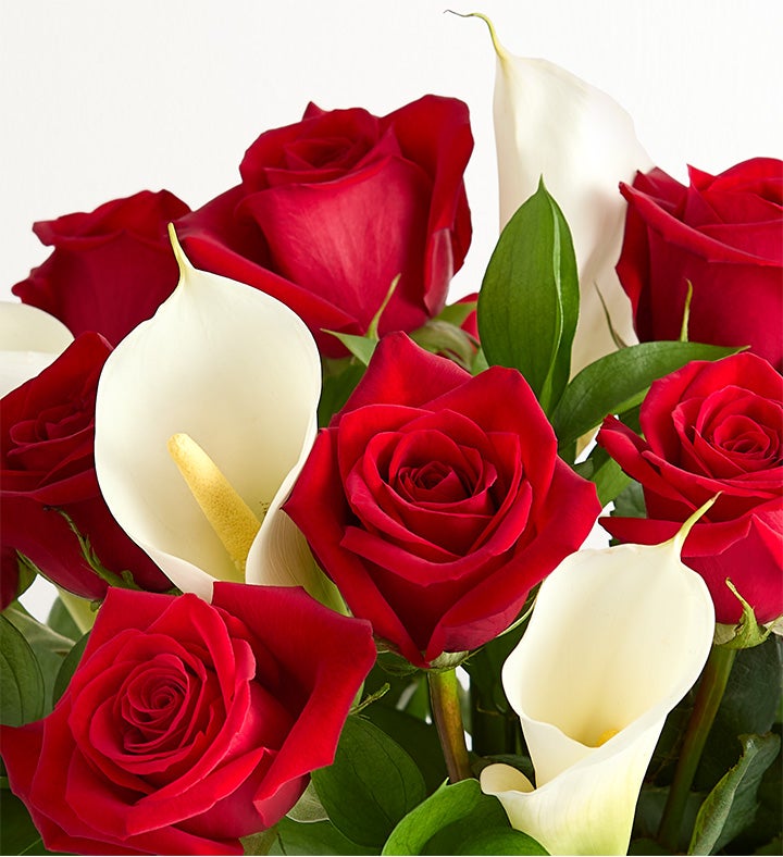 Stunning Red Rose & Calla Lily Bouquet