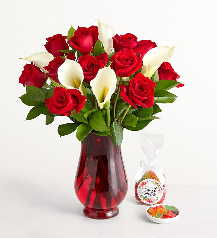 Stunning Red Rose & Calla Lily Bouquet