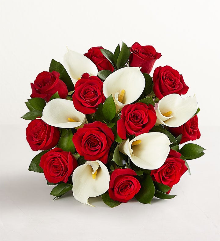 Stunning Red Rose & Calla Lily Bouquet